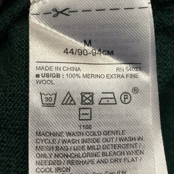 Banana Republic Preppy Indie Academia Sweater Medium Forest Merino Wool Layering - Picture 9 of 9